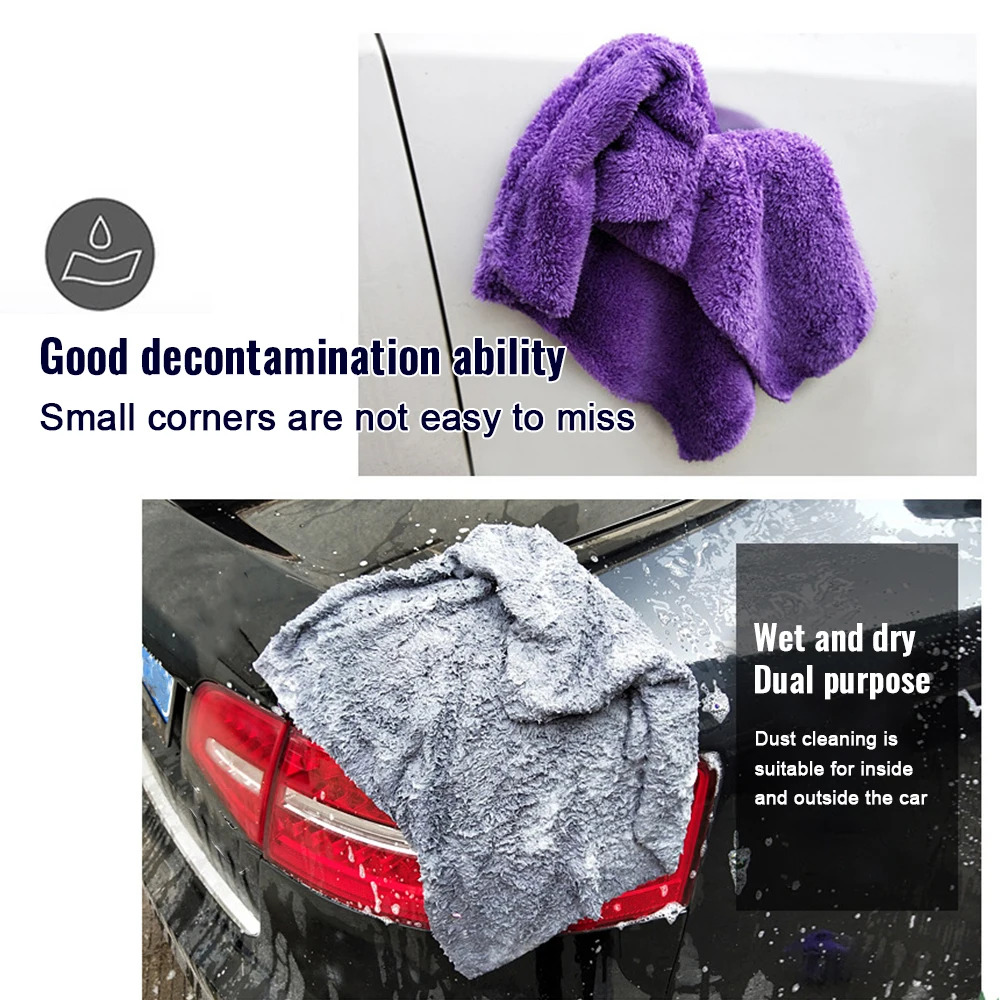 40*40CM Car Wash Microfiber Towel Cleaning Drying Car Polishing Super Absorbent Cloth Soft Edgeless Car Detailing Waxing Towel