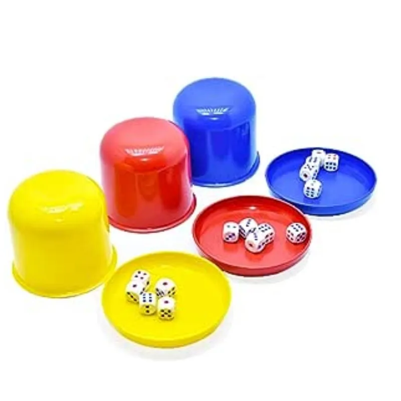 Dice Cup Set Independent Packaging  Large Food Stalls Sieving Cups Barbecue Stalls Shaking and Throwing One Piece with 5 Dice