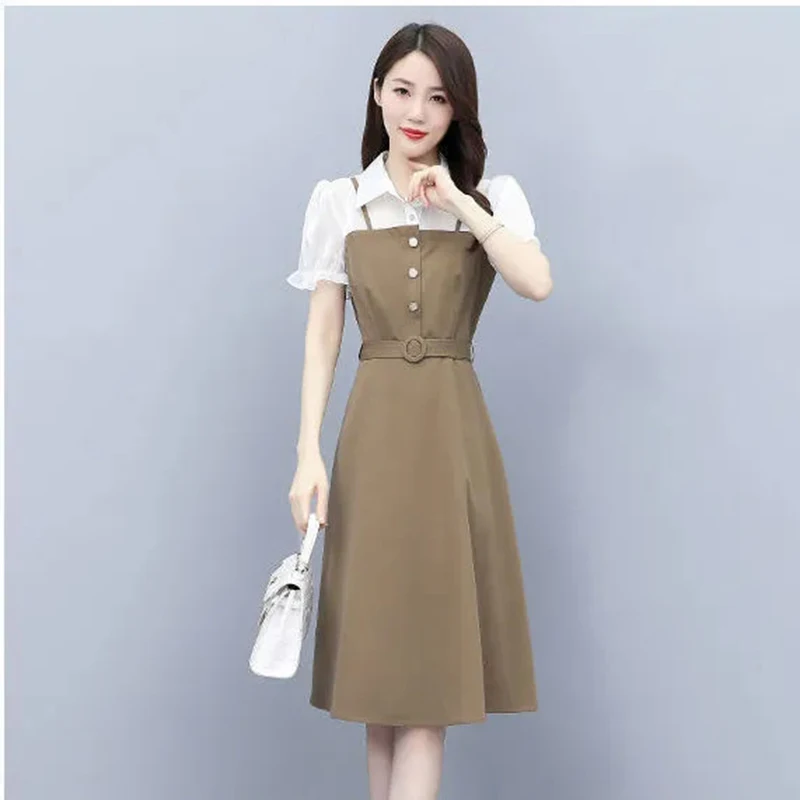 

Dress women's summer 2022 new style waist closing, slim temperament, age reduction, high-end design sense dress