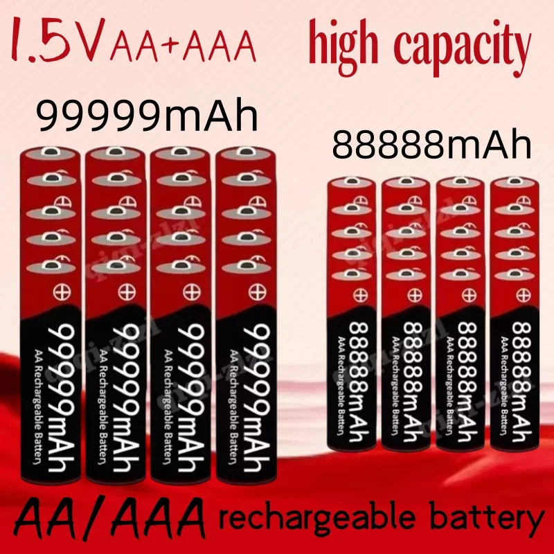 

AA+AAA battery brand new 1.5VAA high capacity 99999mAh+1.5VAAA88888mAh rechargeable battery for clocks, cameras