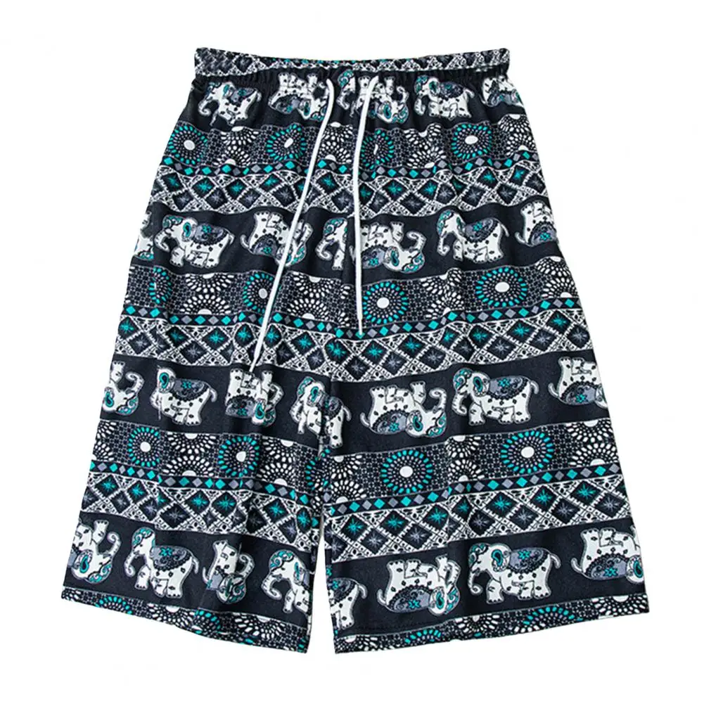 

Retro Print Shorts Women's Summer A-line Shorts High Waist Breathable Beach Travel Knee for Homewear