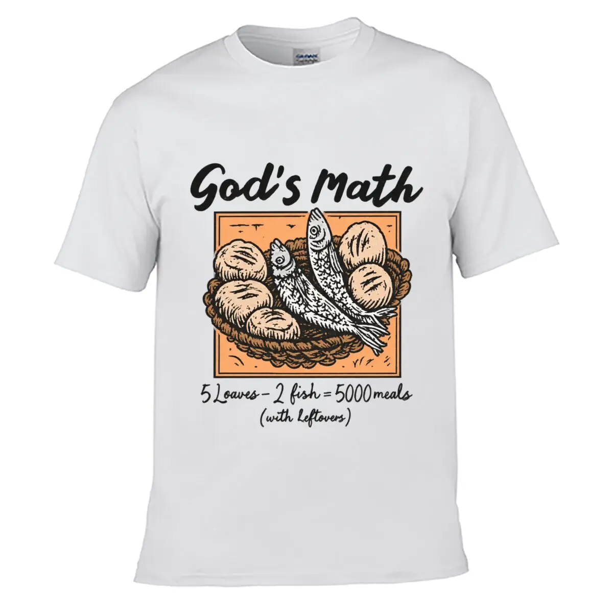 Gods Math Five Loaves Two Fish Five Thousand Meals Men Summer T-shirt Top