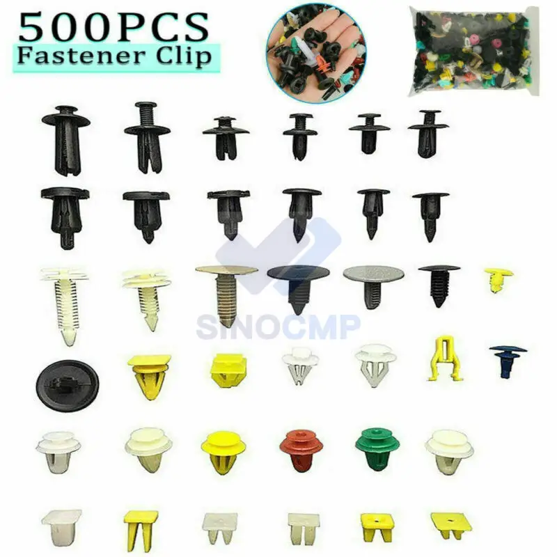 500pcs Plastic Car Body Push Pin Rivet Fasteners Trim Moulding Clips Screw Driver Car Replacement Accessories