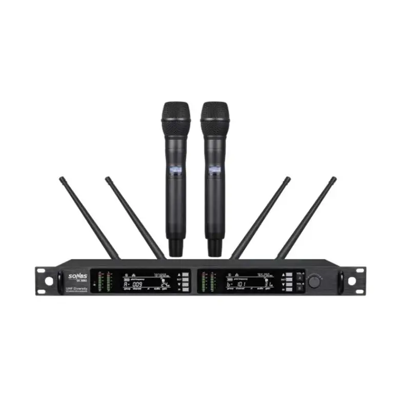 

Wireless Stage Mic Microphone System True Diversity Sound System Audio Mixer With Uhf Wireless Microphone For Pa System