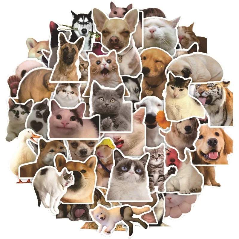 10/30/50pcs Mix Animal Cat Meme Graffiti Stickers Toy Scrapbook Notebook Stationary Guitar Waterproof Funny Sticker Decals