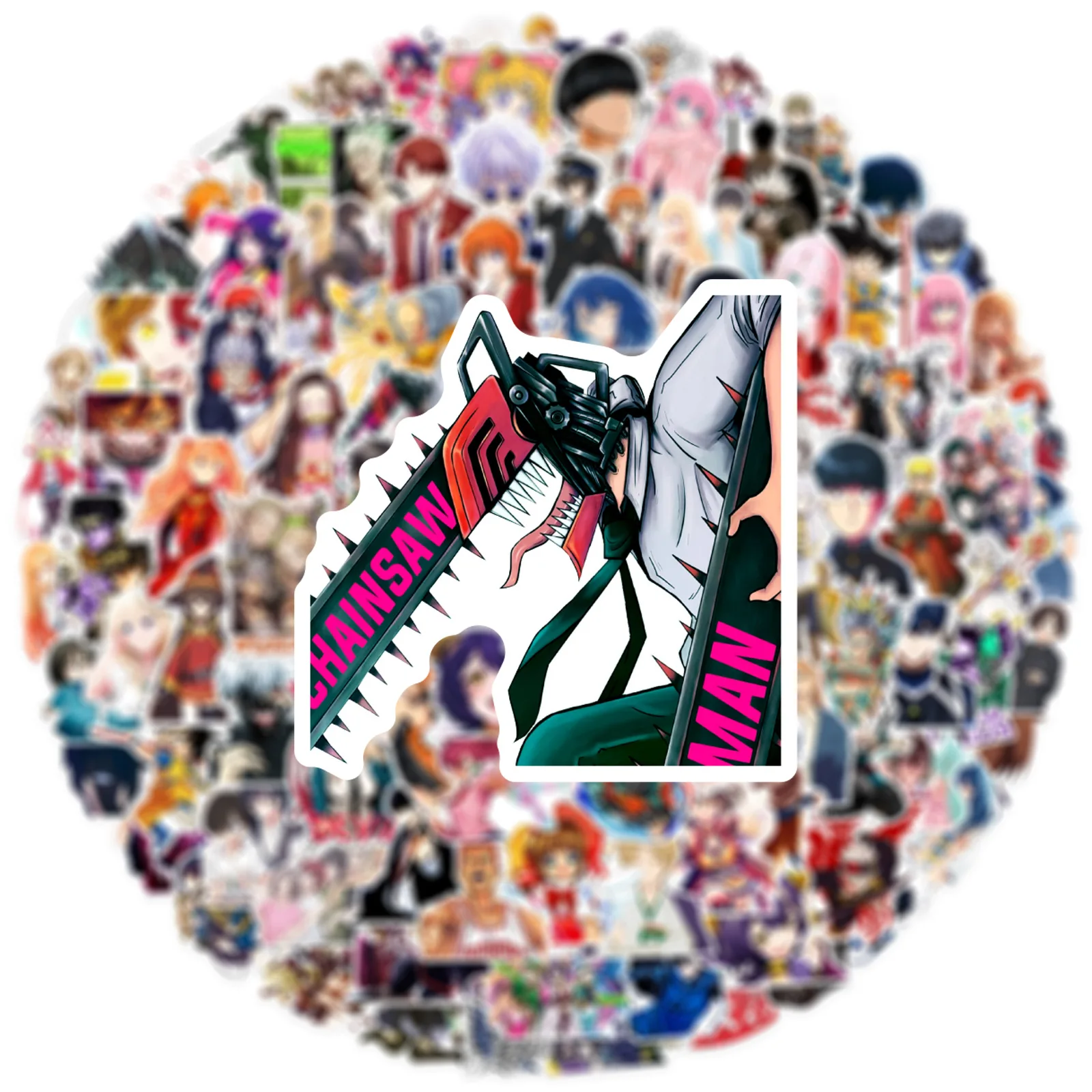 100Pcs Cartoon Japanese Manga Mixed Graffiti Stickers Notebook Phone Luggage Car Electric Car Stickers