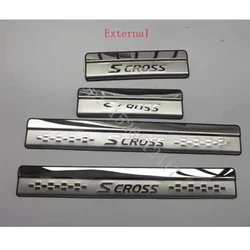 FOR SUZUKI SX4 S-CROSS SCROSS S CROSS 2011 2012 2013-2016 STAINLESS STEEL DOOR SILL SCUFF PLATE PROTECTOR GUARD CAR ACCESSORIES