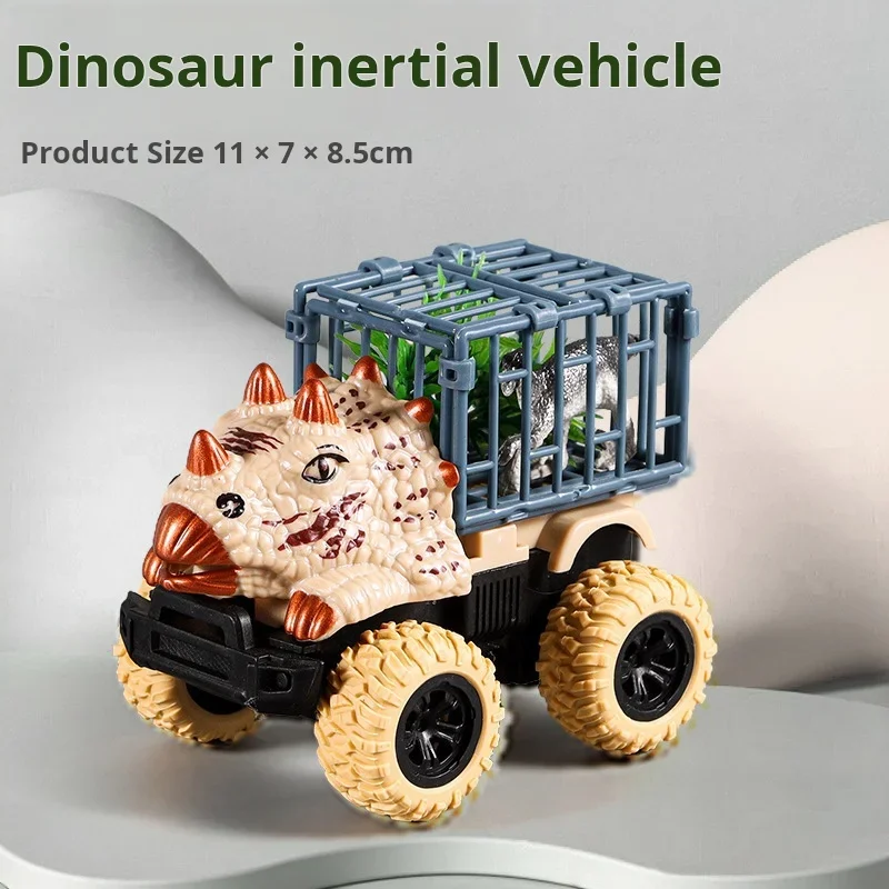 Inertia Dinosaur Truck Toys Car Transport Truck Toys with Dino Figures for Boy Toddlers T-Rex Dinosaur Games Monster Truck Kid
