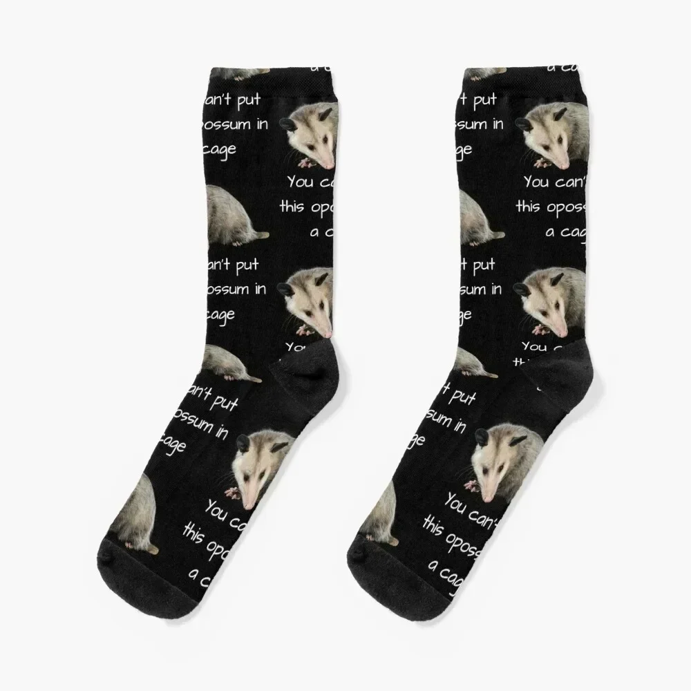

You can't put this opossum in a cage-Funny possum Gifts Socks Crossfit warm winter colored heated Boy Child Socks Women's