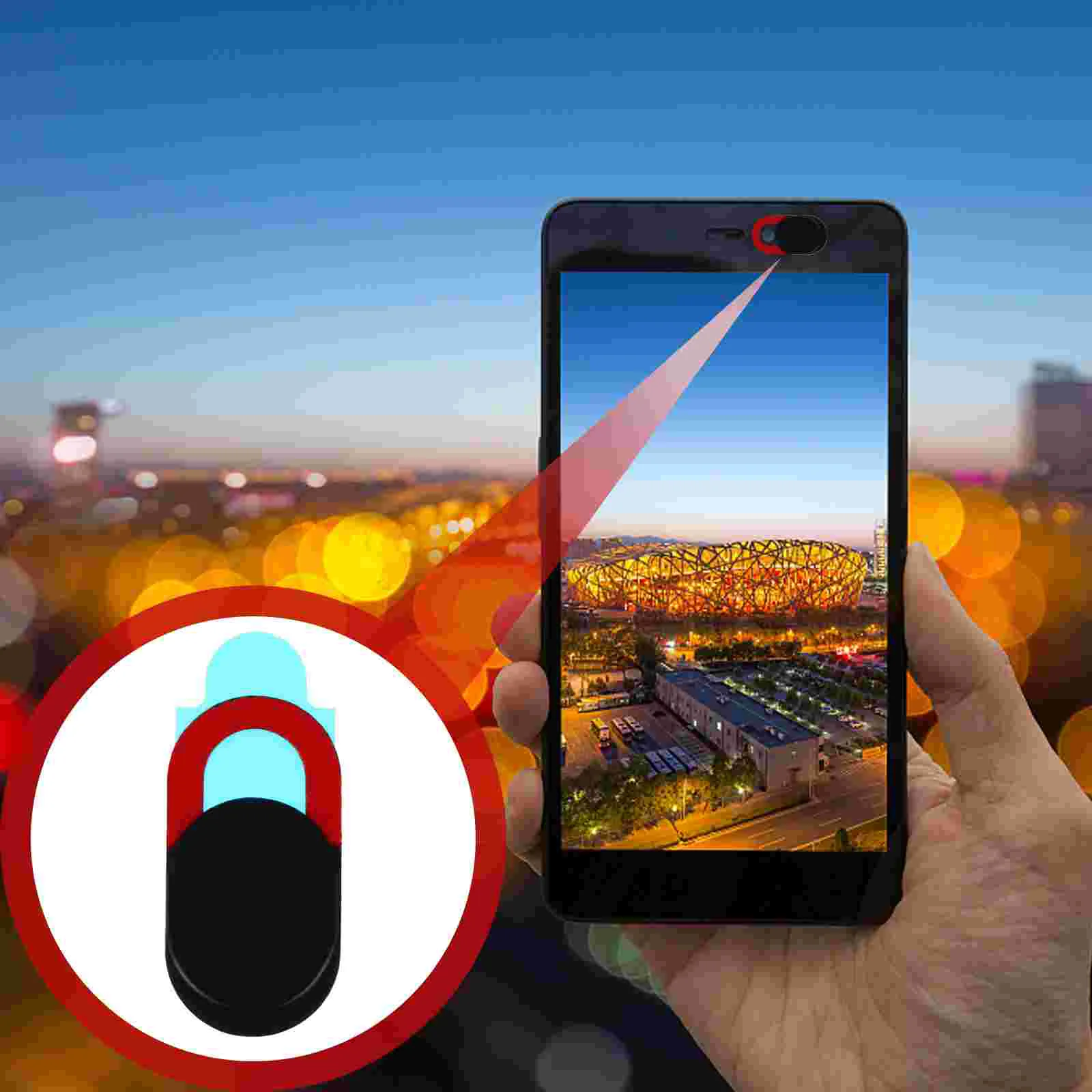 5 個のラップトップレンズマスクカメラカバー電話プロテクタープライバシーウェブカメラスライドレッド用