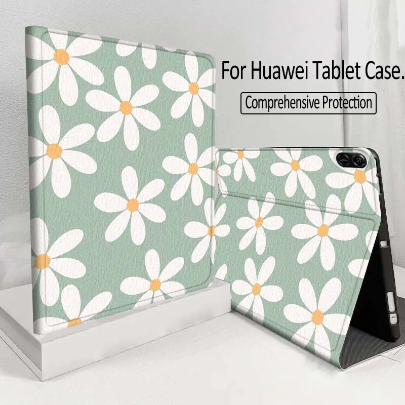 

Artistic Flower Pattern For Huawei MatePad M5 T5 SE 11 Pro Honor Tab 5 V7 V8 X9 GT 10.1 10.8 Inch Tablet Case