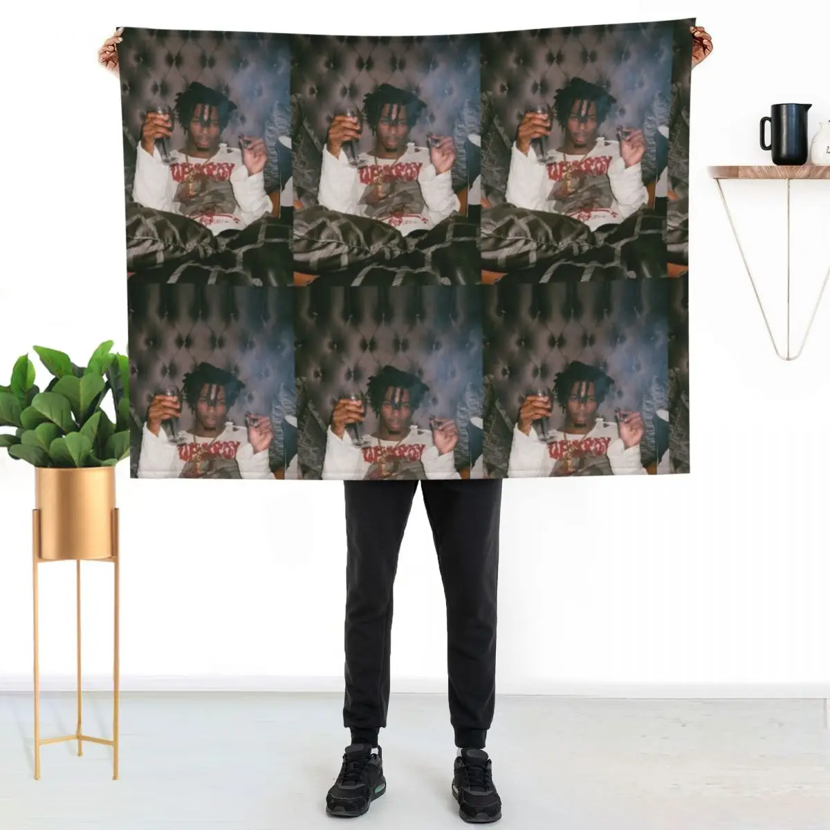 

Self Titled Playboi Carti Design Throw Blanket Multi Purpose Soft Warm Blanket for Home Travel