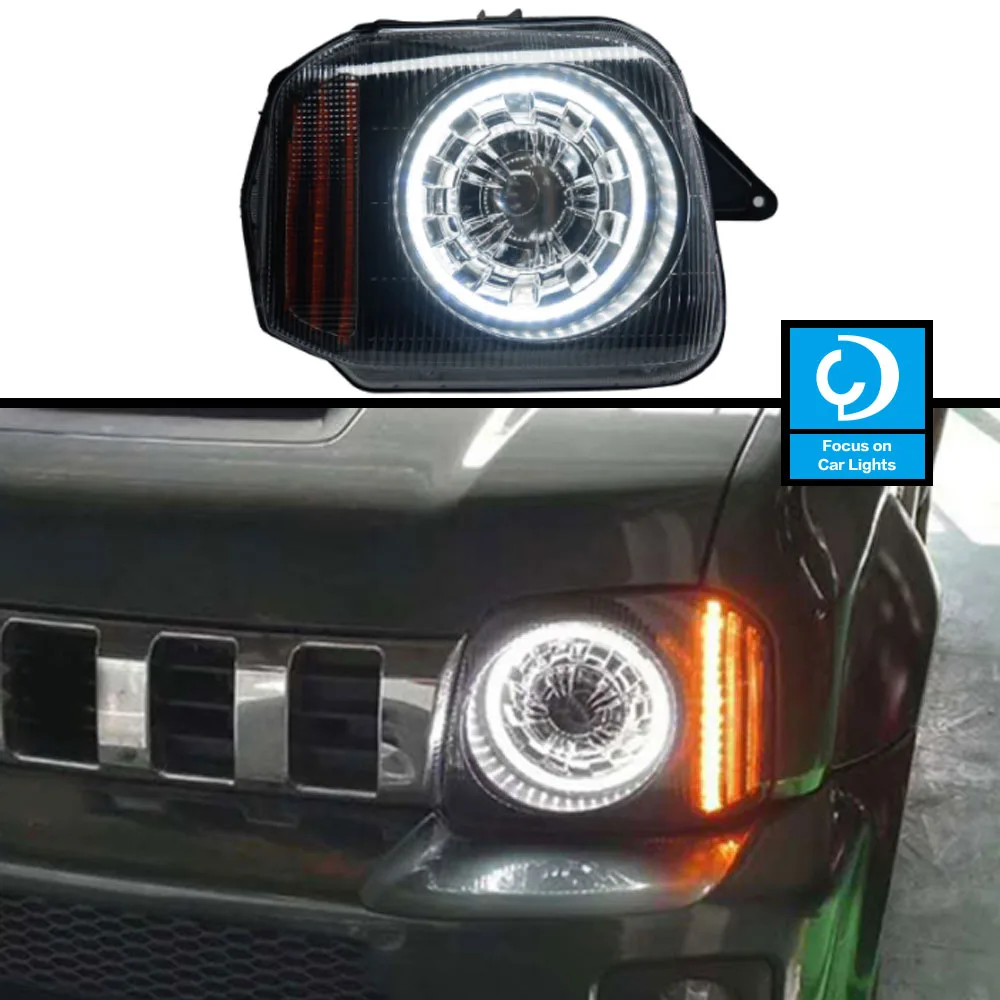 Car Lights for Suzuki Jimny 2007-2015 LED Auto Headlight Assembly Upgrade Bifocal Lens Dynamic Signal Lamp Tool Accessories