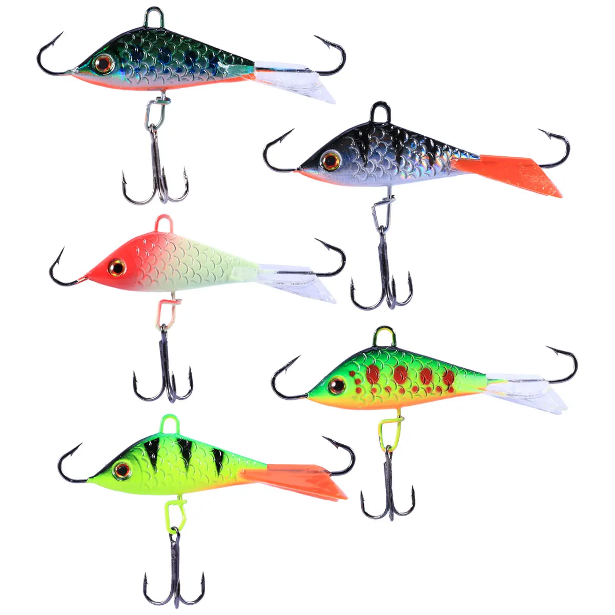 

5Pc 50mm 7.5g Fishing Lure Bait Artificial Hard Metal Bait Salmon Bass Fishing Lures Fishing Tackle Accessories Rotating Tail Ta