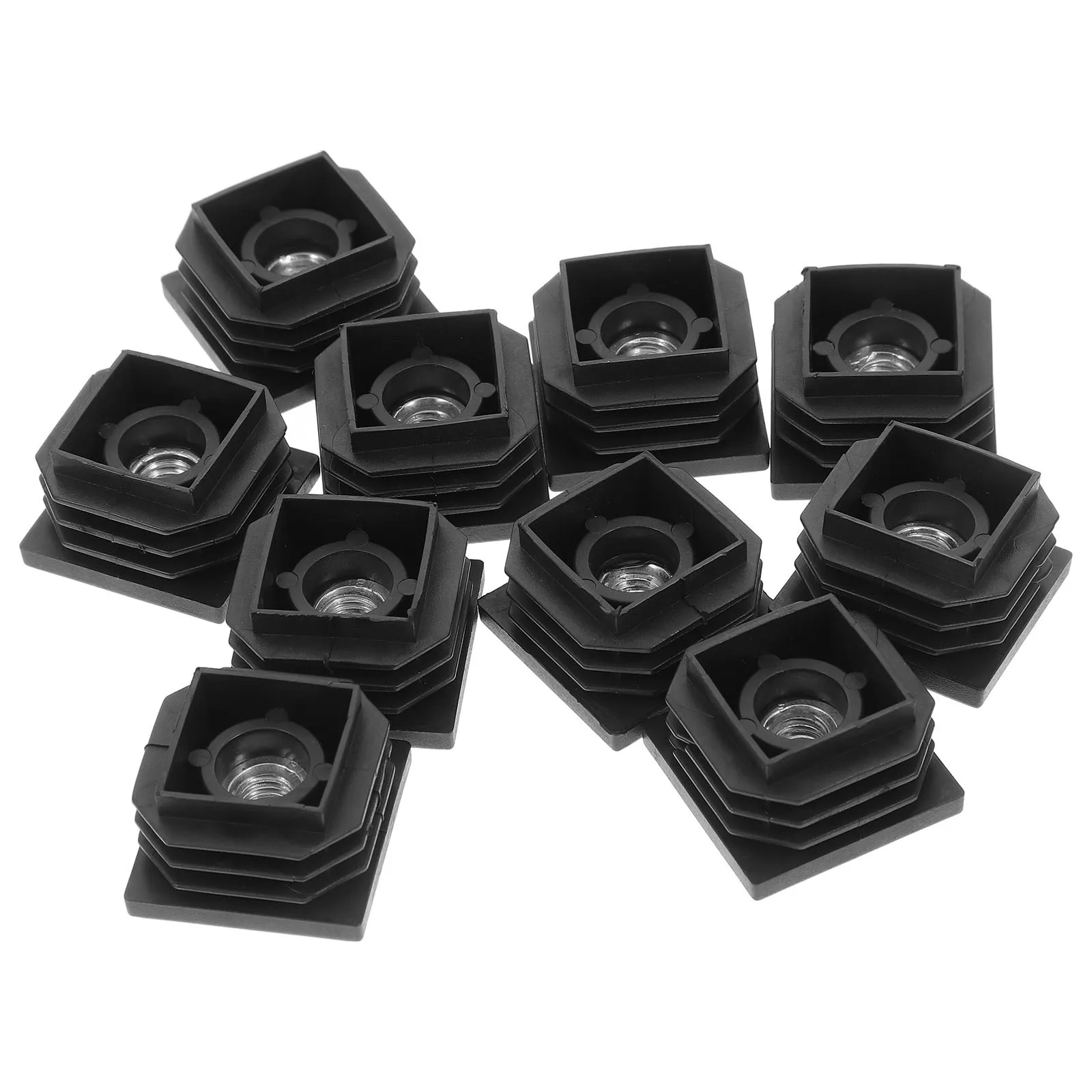 

10Pcs Square Plastic Hole Plugs Black End Caps for Metal Tubing Furniture Leg Protectors Floor Protector Pads Chair Levelers