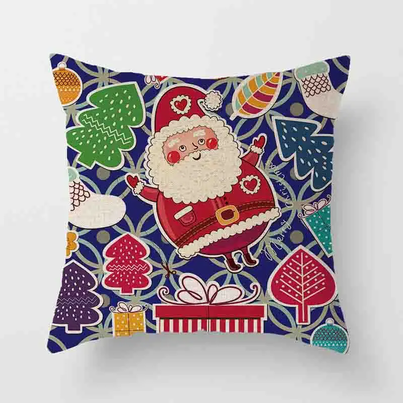 

45CM Merry Christmas Cushion Cover Pillowcase 2023 Christmas decorations Home decor Happy New Year Santa Claus decorated pillowc