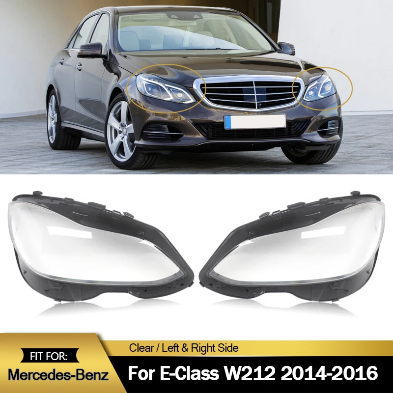 MagicKit Scheinwerferabdeckung für Mercedes Benz W212 E250 E350 2014-2016 Scheinwerfergehäuseabdeckungen Links Rechts Transparent A2129063303 2129063303