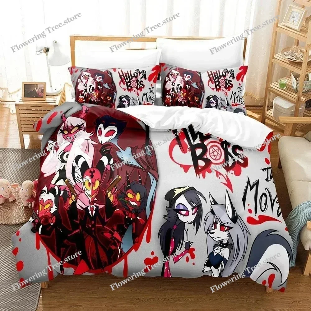 3D Printed Helluva Boss Bedding Set Duvet Cover Cover Single Twin Quilt Adult Kids Bedclothes Duvetcover Sets Home Textile