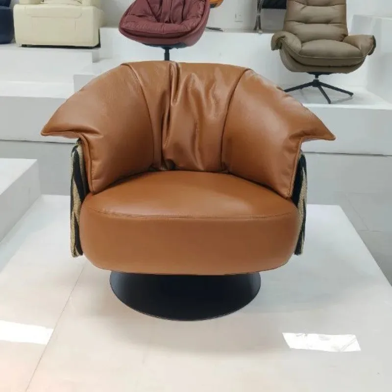 

Medieval sofa chair, living room balcony, single rotating lazy first-floor leisure chair