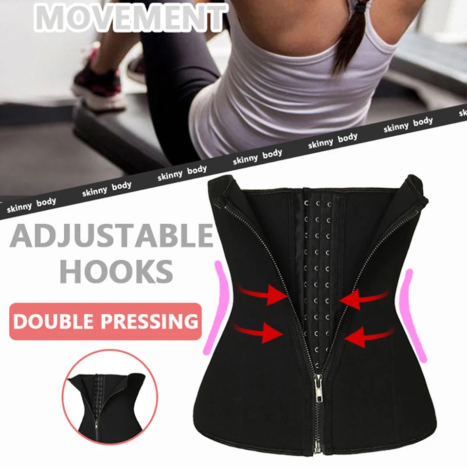 Waist Trainer Double Pressing Cincher Underbust Corset Body Shaper Shapewear Slimming Zippered Belt Plus Size Fajas Girdles