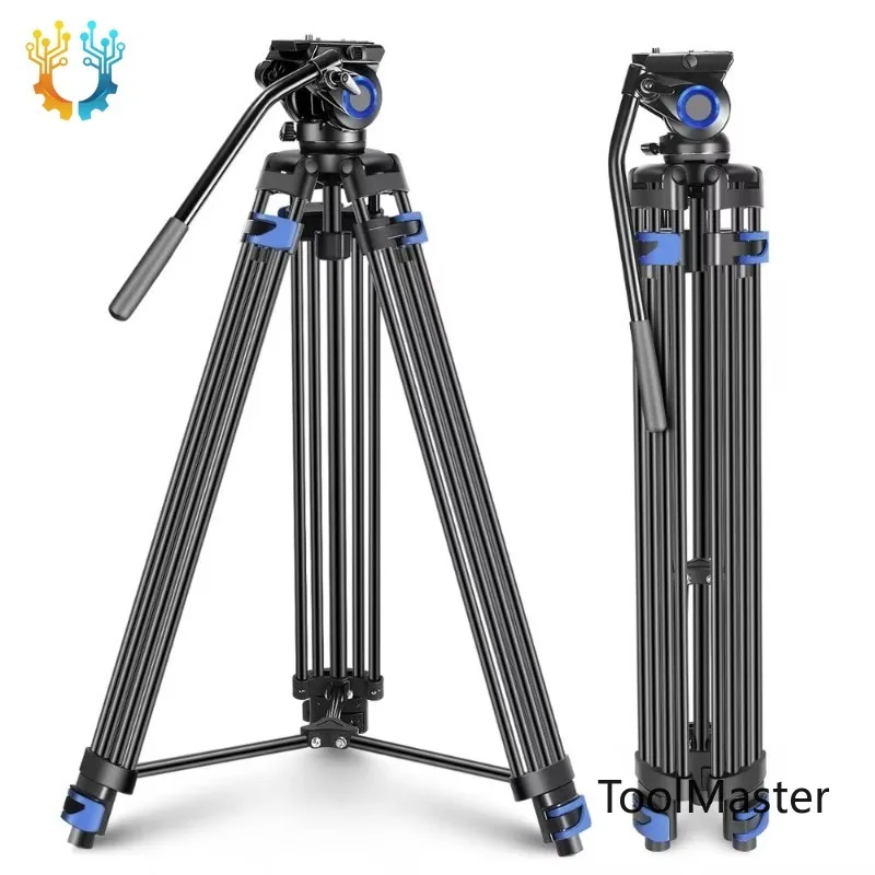 

【2026】Neewer Professional Heavy Duty Video Tripod, Fluid Drag Head, Support Left/Right Bar Handle For DSLR Cameras Video Camcord