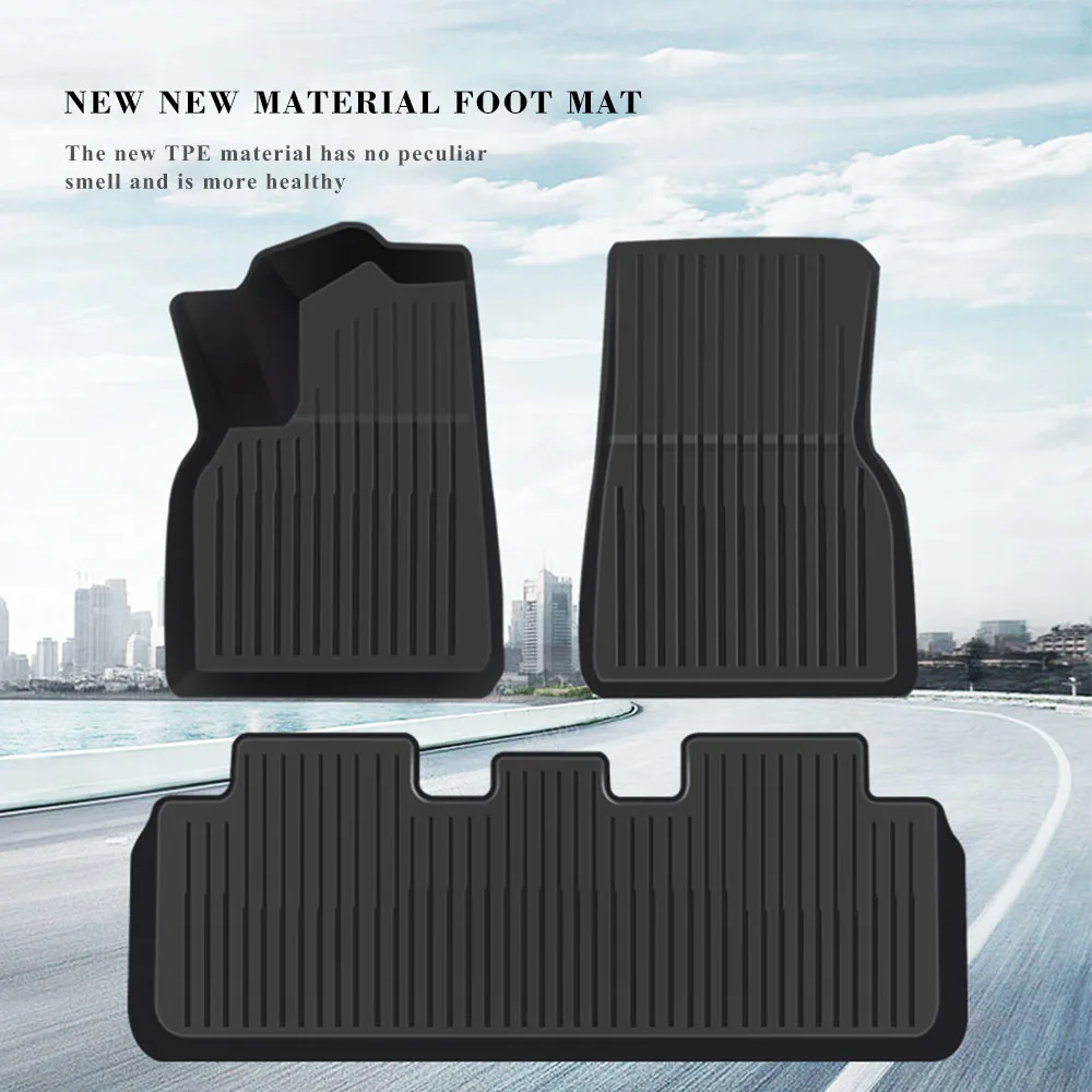 For Tesla Model 3/Y/Highland 2021-2024 TPE Floor Mat Waterproof Luggage Mat Wear-resistant Foot Pads Trunk Mats Accessories New