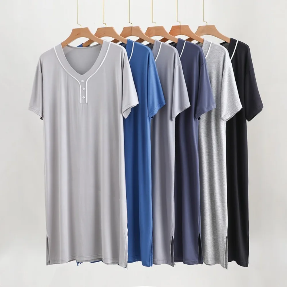 

Women's Nightgown Short Sleeve Pajamas Dress Summer One Piece Dress Sleepwear Loungewear Female Clothing Sleeping Clothes Woman