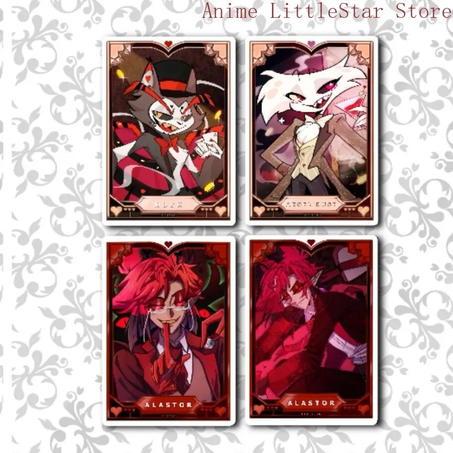 Anime figure Alastor Charlie Morningstar Vaggie Husk Cosplay figure small card Collection card set ornament Mascot Fans Gift