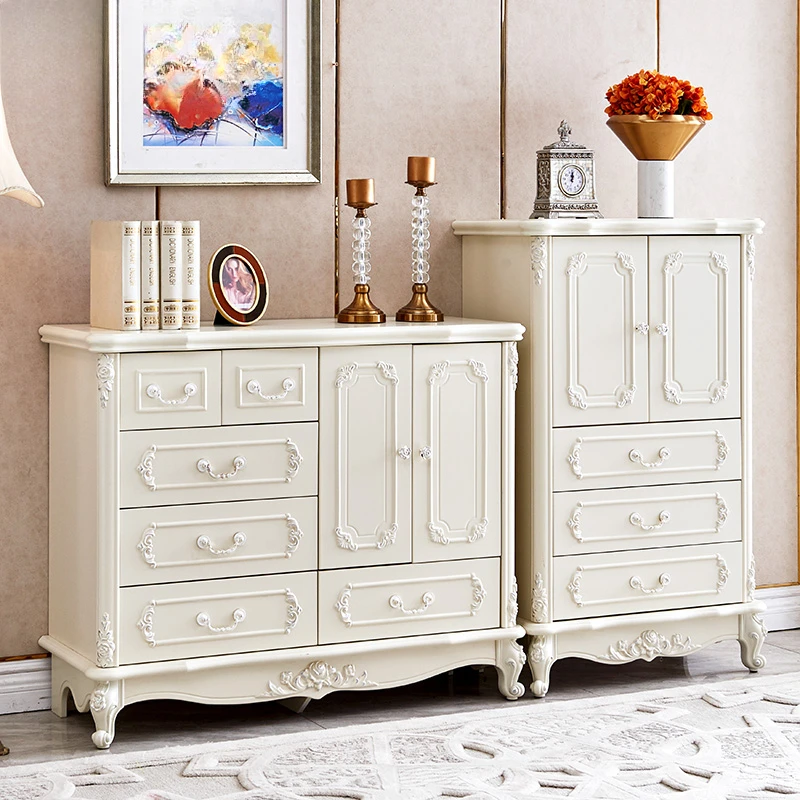 European-style chest of drawers, master bedroom, storage solid wood drawers, living room storage cabinet, French bedside cabinet