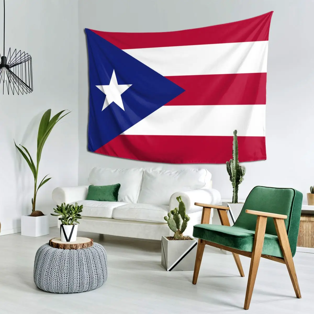 Puerto Rico Flag Tapestry Hippie Wall Hanging Aesthetic Home Decor Tapestries for Living Room Bedroom Dorm Room