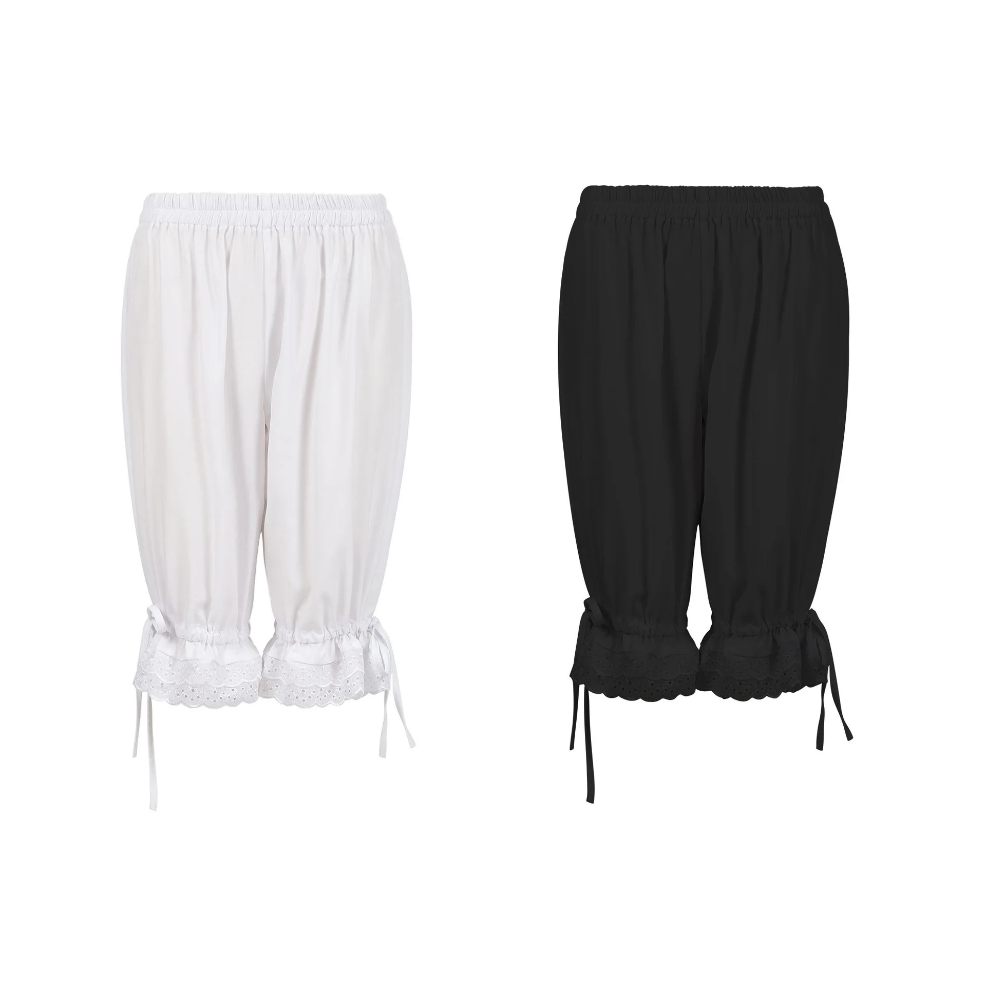 Loose Women's Lantern Pants Pure Color Lace Trimmed Spring Summer Autumn Winter New Arrival plus Size Ethnic Style Women's Tr...