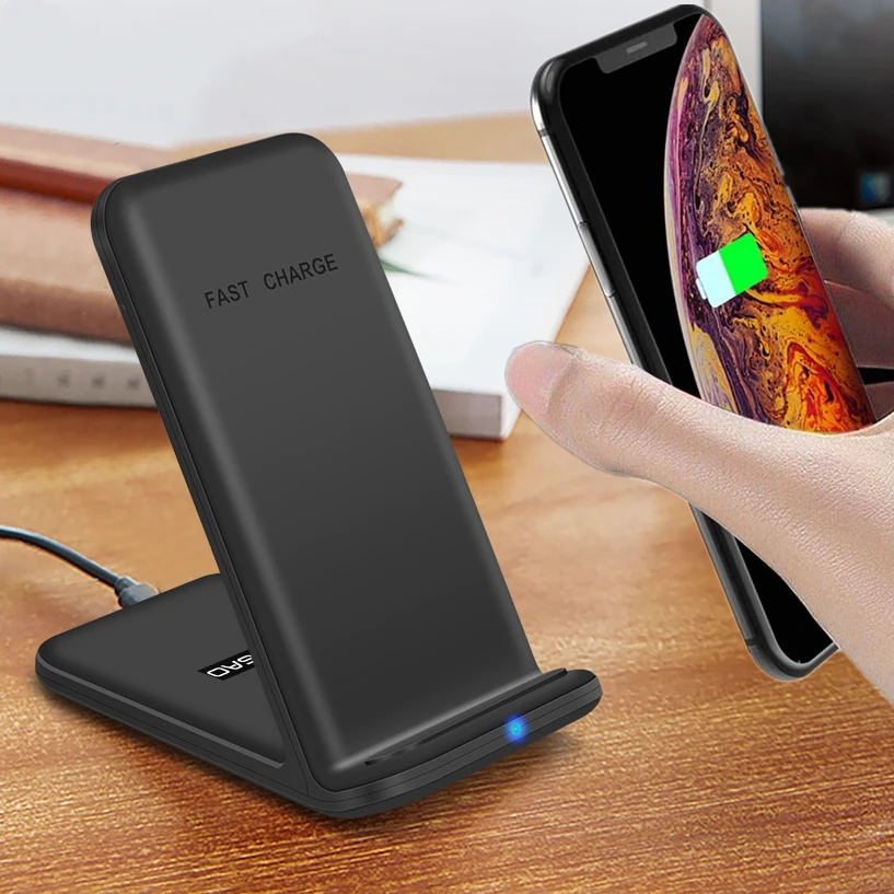 DCAE Wireless Charger Phone Holder Stand For iPhone 16 15 14 13 12 Pro XS XR 8 15W Fast Charging Station for Samsung S24 S23 S22