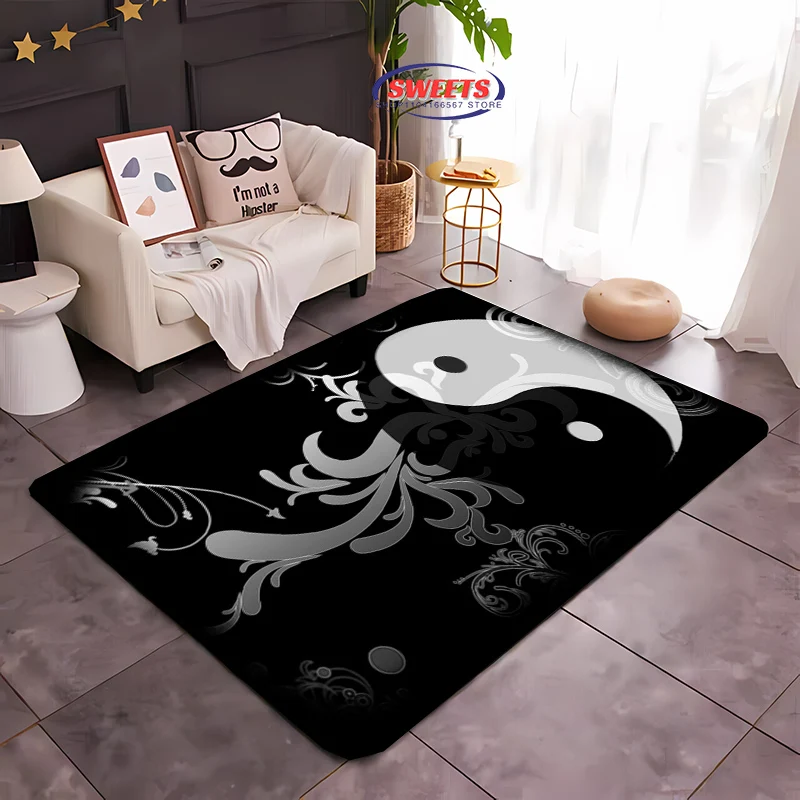 Ancient Chinese Secret Art Tai Chi Carpet,Rug for Living Room Bedroom Sofa Kitchen Doormat Decor,Kids Non-slip Floor Durable Mat