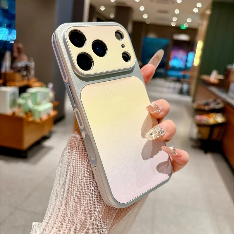 

Fresh Summer Colorful Gradient Matte Camera Lens Proteciton Shock Proof Phone Cover Case For iPhone 17 16 15 14 13 Pro Max