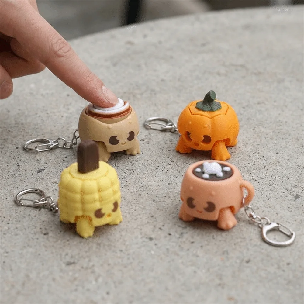 3D Printed Cartoon Fidget Keychain Simulation Funny Button Press Click Keyring Plastic Sensory Clicker Kids Birthday Party