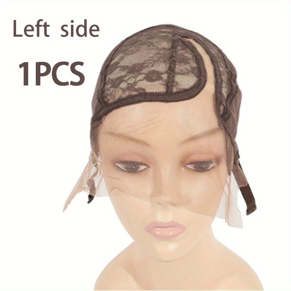 

Adjustable C-Shaped Lace Wig Cap with Side Part, Elastic Mesh Bottom for DIY Wig Making & Hair Care, Wig Accessories