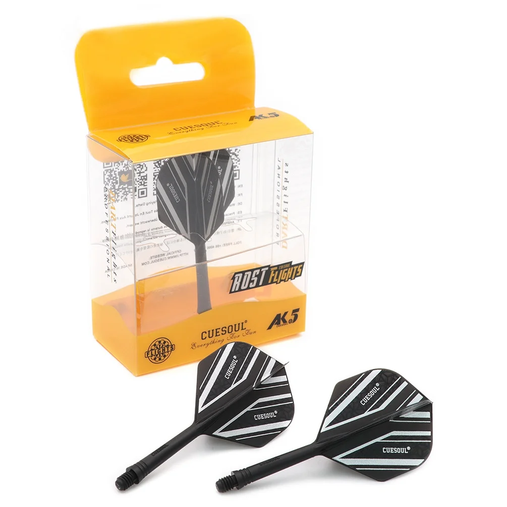 

CUESOUL New Launch AK5 Integrated Dart Shaft Dart Flights Standard Shape Size M-Silver and Black