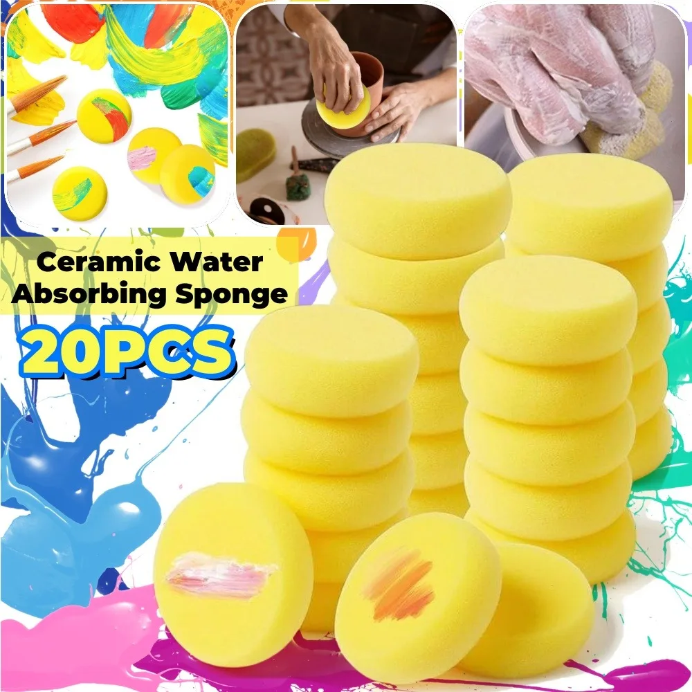 5-20PCS Keramik Schwamm Runde Form Färbung Reinigung Wasser Absorbieren Schwamm für DIY Handwerk Skulptur Keramik Malerei Werkzeuge