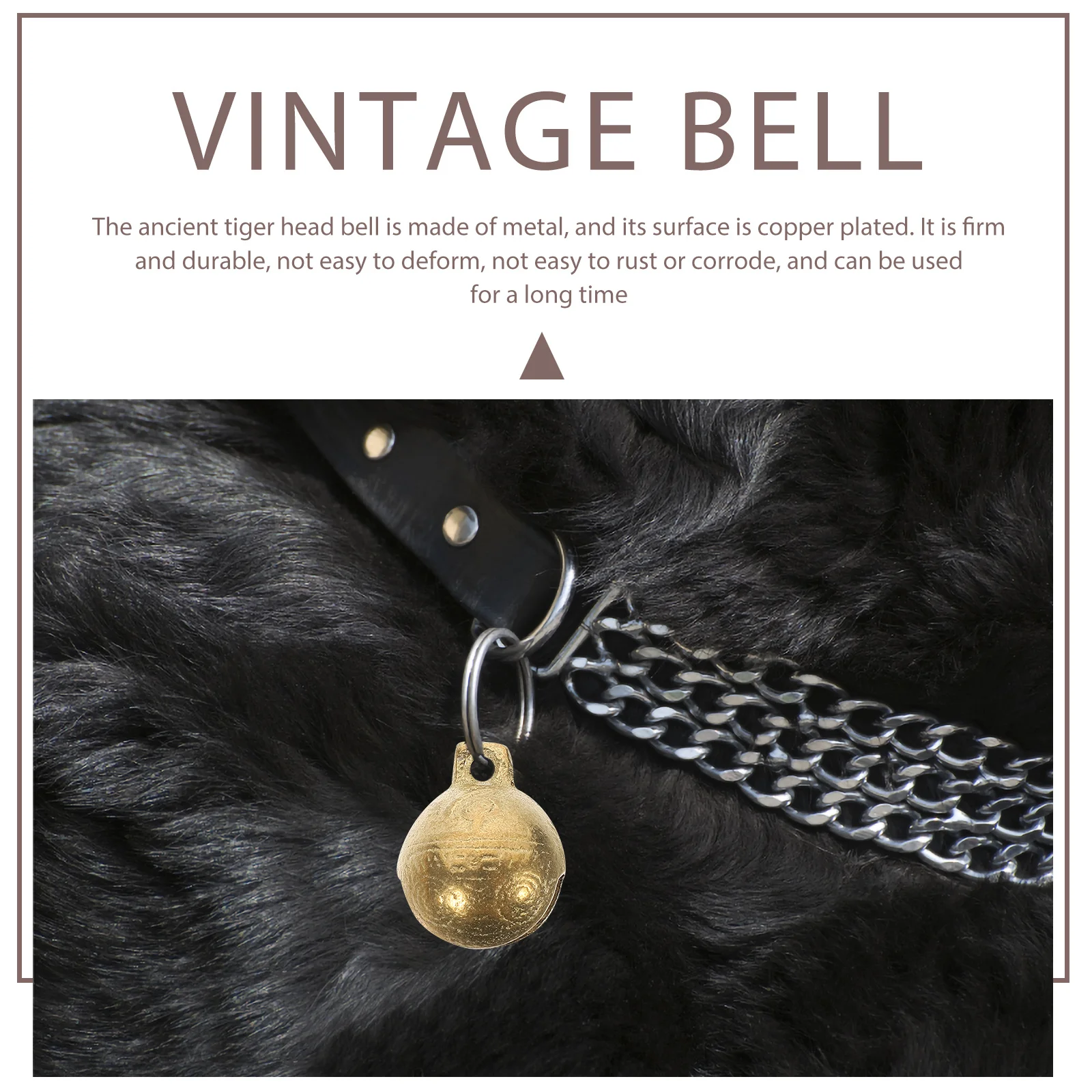 

20Pcs Small Tiger Head Bells Vintage Copper Bell for Cat Dog Collar Keychain Backpack Craft DIY Accessories Home Office
