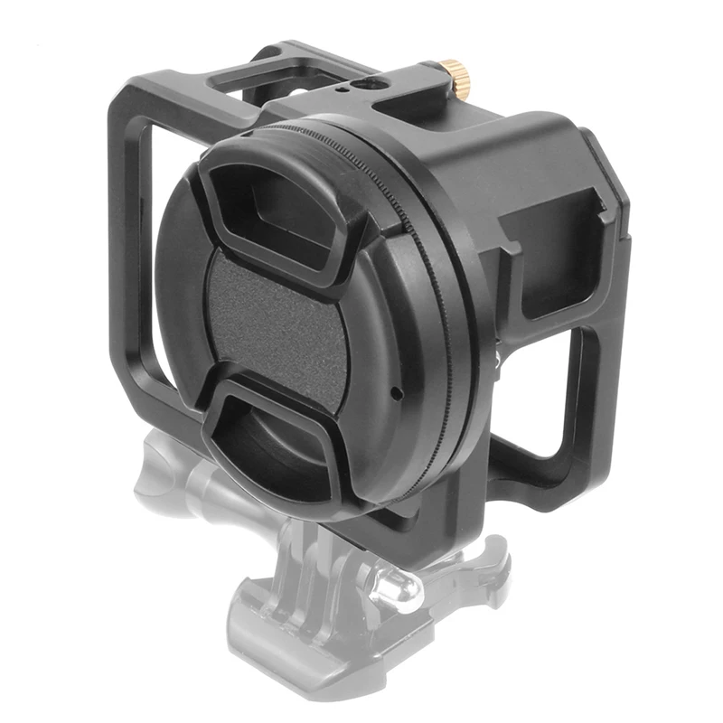Aluminium gehäuse für Gopro Hero 13 12 11 10 schwarzer Kamera käfig Rig Schutz gehäuse rahmen Form montierter Kalt schuh 52mm Filter halterung – Detail 28