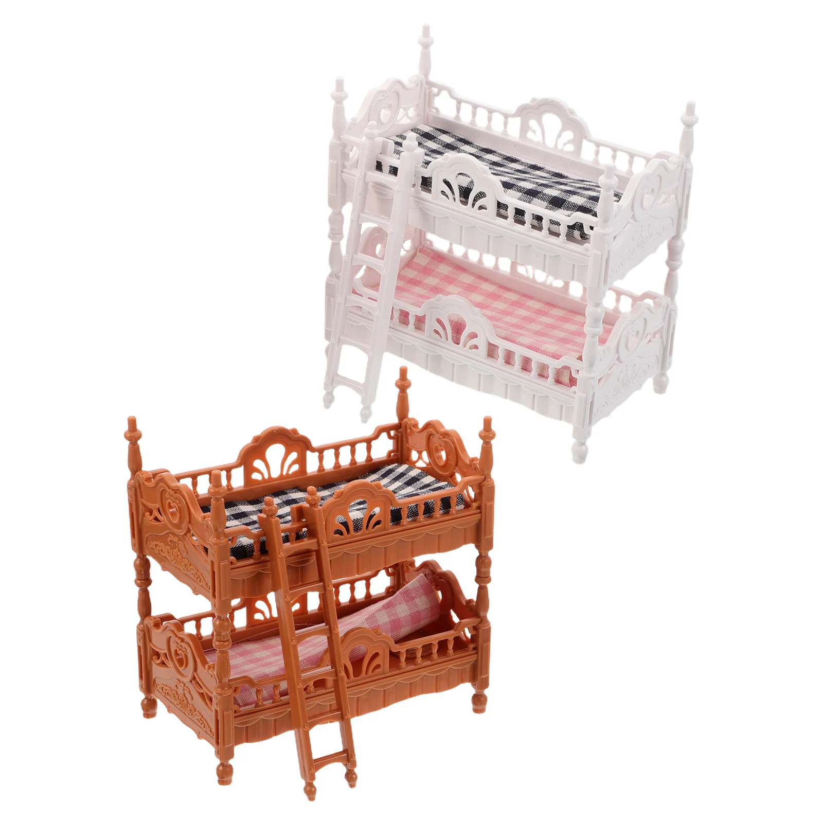 Lit superposé Miniature pour maison de poupée, 2 ensembles, meubles, détails réalistes, améliore l'authenticité du charme, favorise la créativité et l'organisation