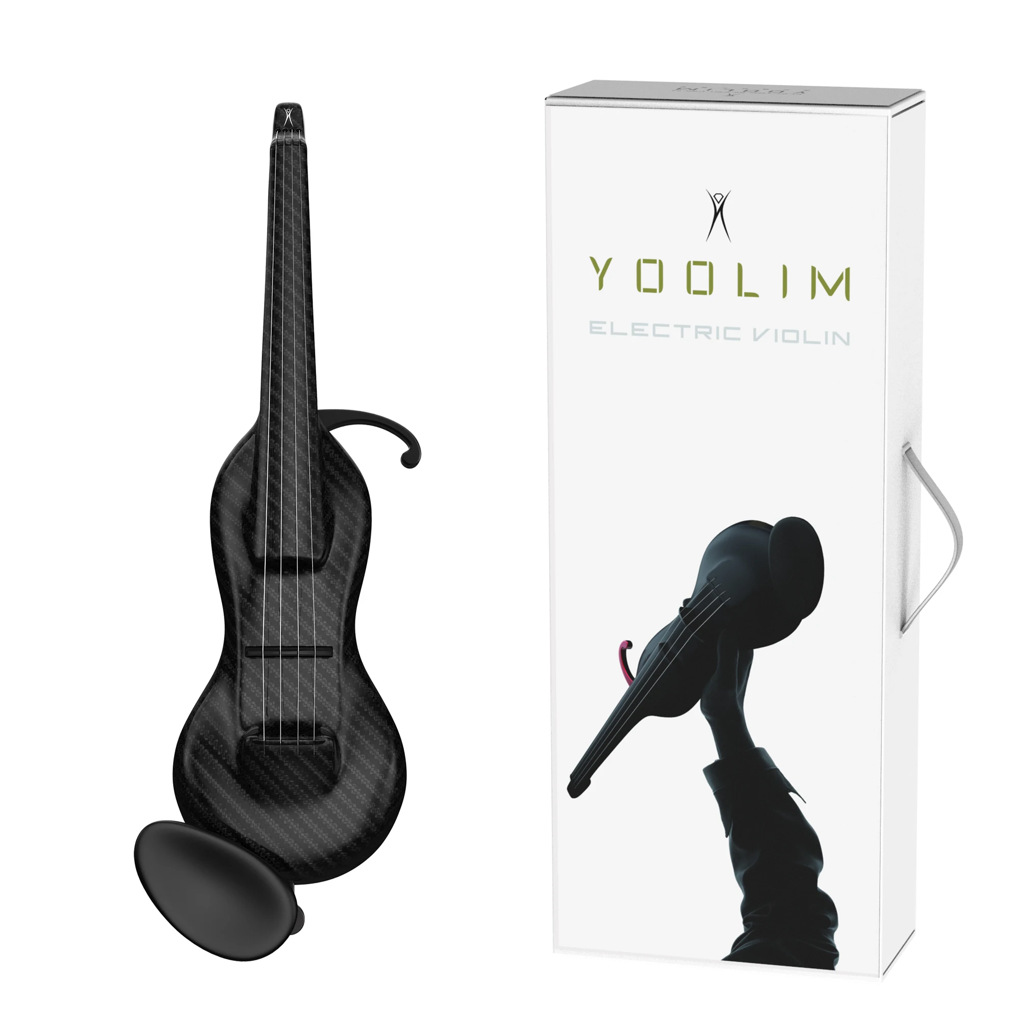 PRO Yoolim Electric Silent Violin Pure Carbon Fiber Violins Grid 3K Carbon Fiber Magnetic Fine Tuners With Geared Pegs SET