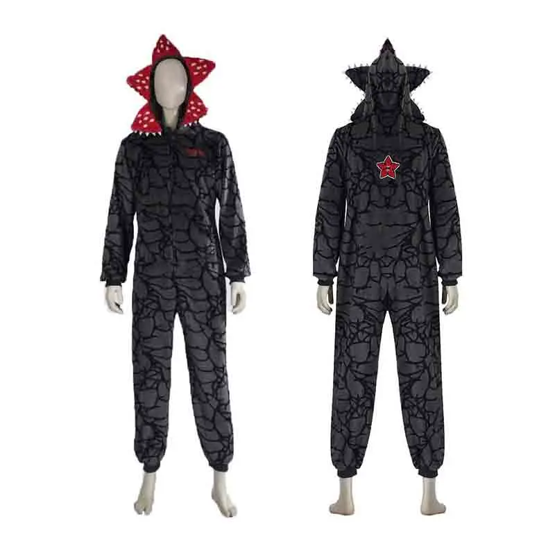 Demogorgon Plant Cosplay Costume Fluffy Jumpsuit Soft Warm Family Matching Cartoon Pajama Sets Christmas Cosplay Party Bathrobe - Image 2