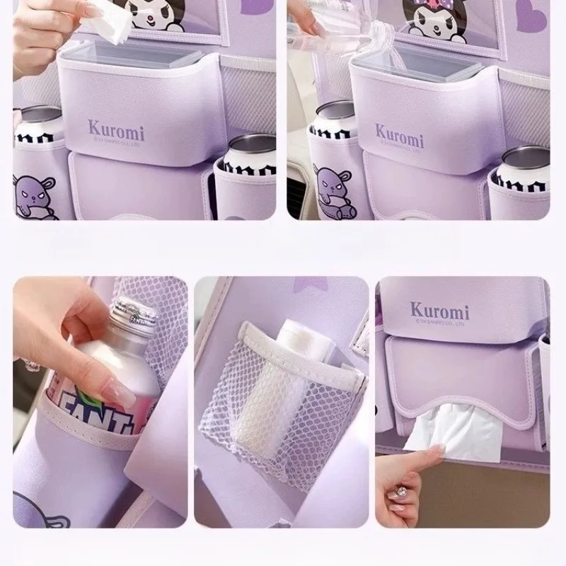

Kawaii Sanrio My Melody Car Back Seat Hanging Bag Kuromi Rear Storage Pouch Seat Back Cargo Holder Backseat Tidy Kawaii Toys
