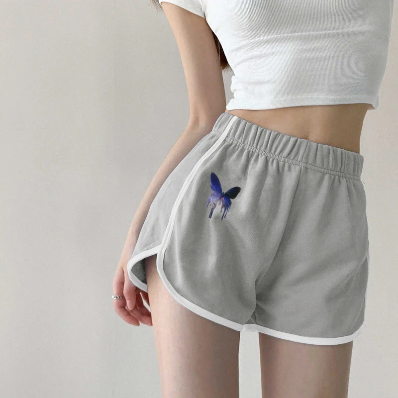 

Fashionable Black And White Striped Sports Casual Loose Shorts For Women