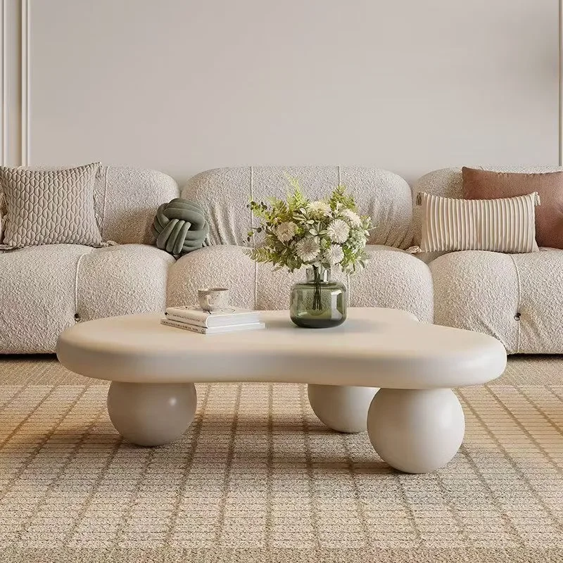Cloud coffee table cream style living room tea table French light luxury special-shaped table small apartment
