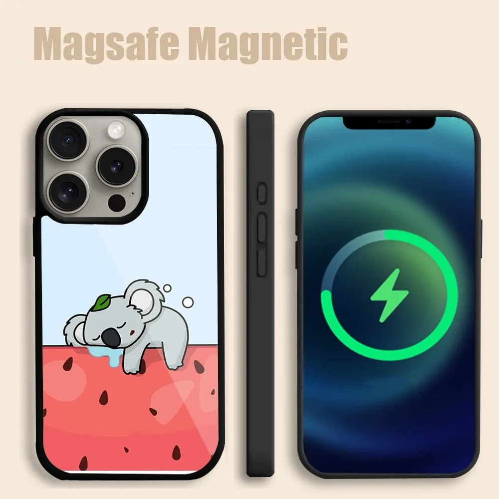 Cartoon Koala  Phone Case For iPhone 15 14 13 12 11 Pro Max Plus Magsafe Magnetic Wireless Charging Cover