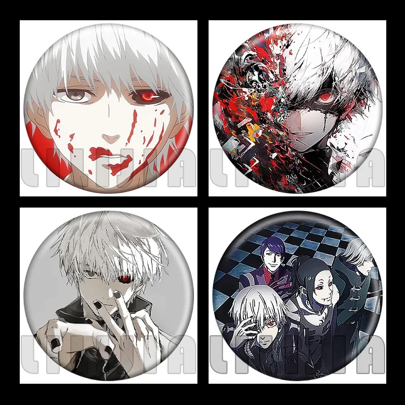 Tokyo Ghoul Kaneki Ken Badge Anime Peripheral Cartoon Cute Brooch Japanese Kawaii Collection Goods for Friends’ Birthday Gifts