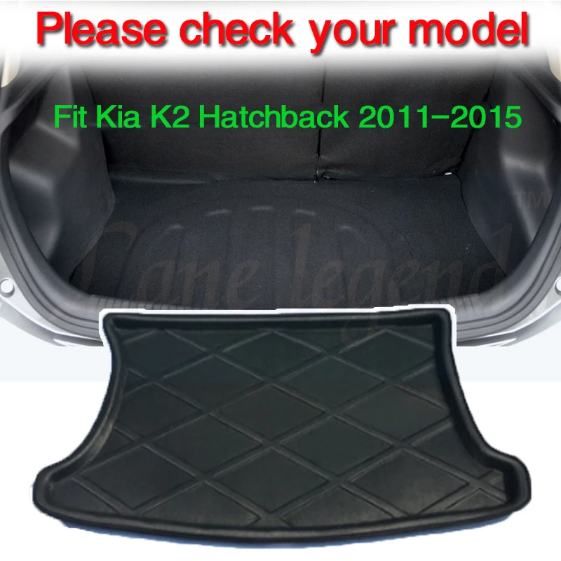 Für Kia K2 Rio 2011-2015 Fließheck Limousine Maßgeschneiderte Boot Liner Fach Auto Hinten Trunk Cargo Matte Boden Blatt Teppich schlamm Schutz Pad