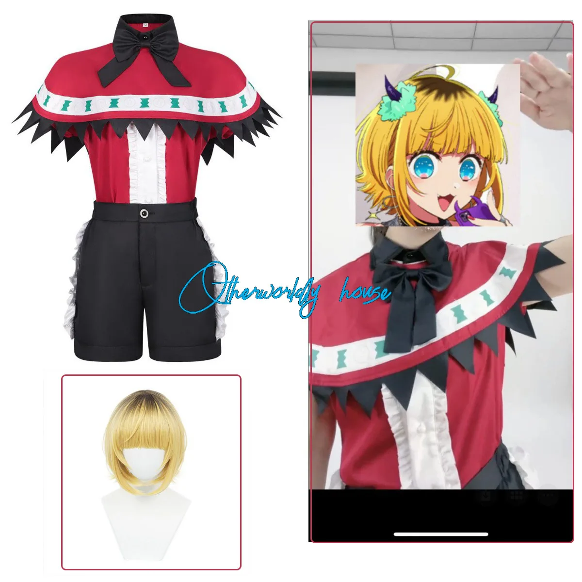 COSPLAY Anime Oshi No Ko MEM Cosplay Costume Wig Singing Stage Uniforms Shorts Shawl Suit Memu Cho Cosplay Halloween Party Cos